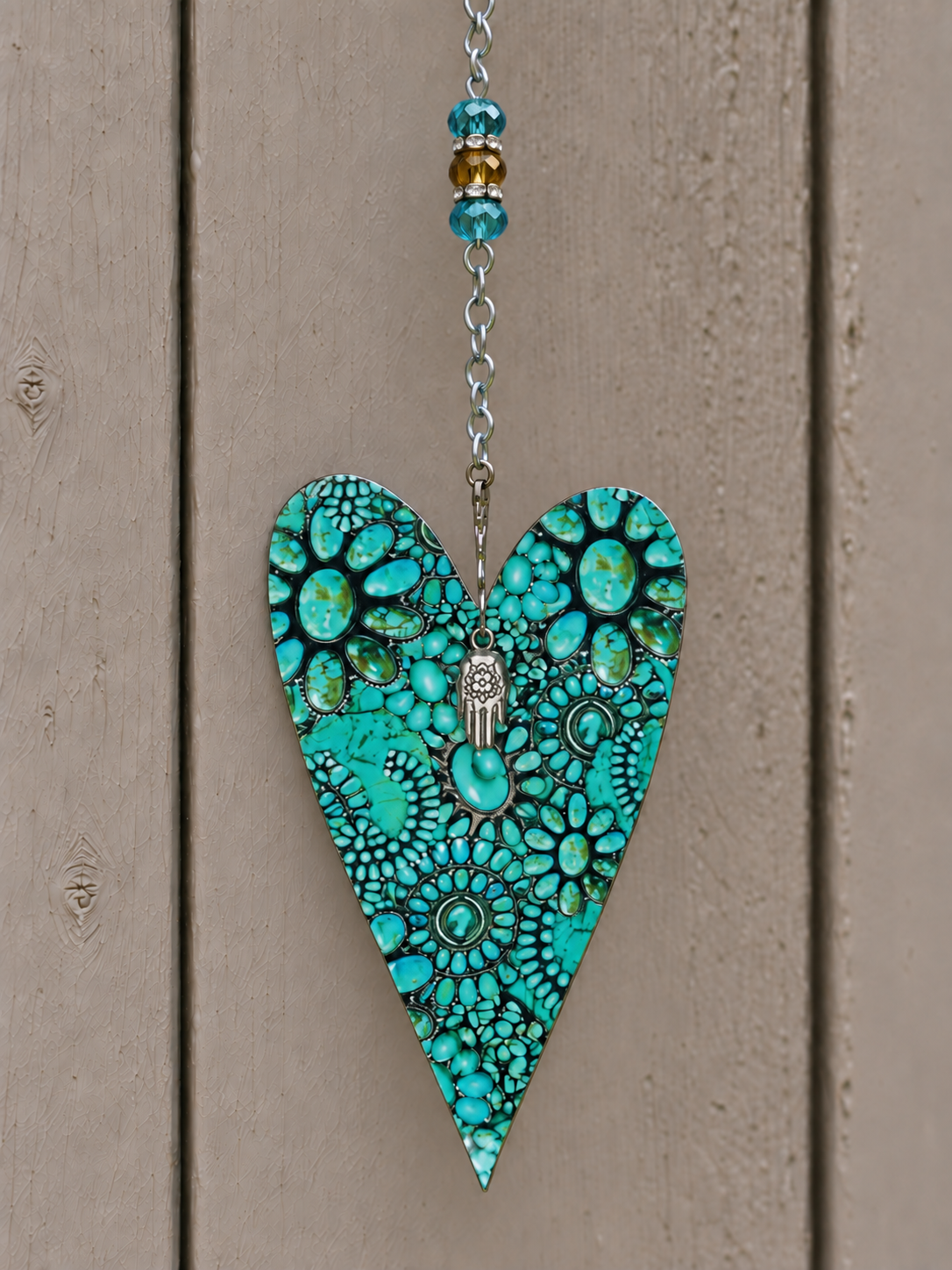 Turquoise Garden Heart
