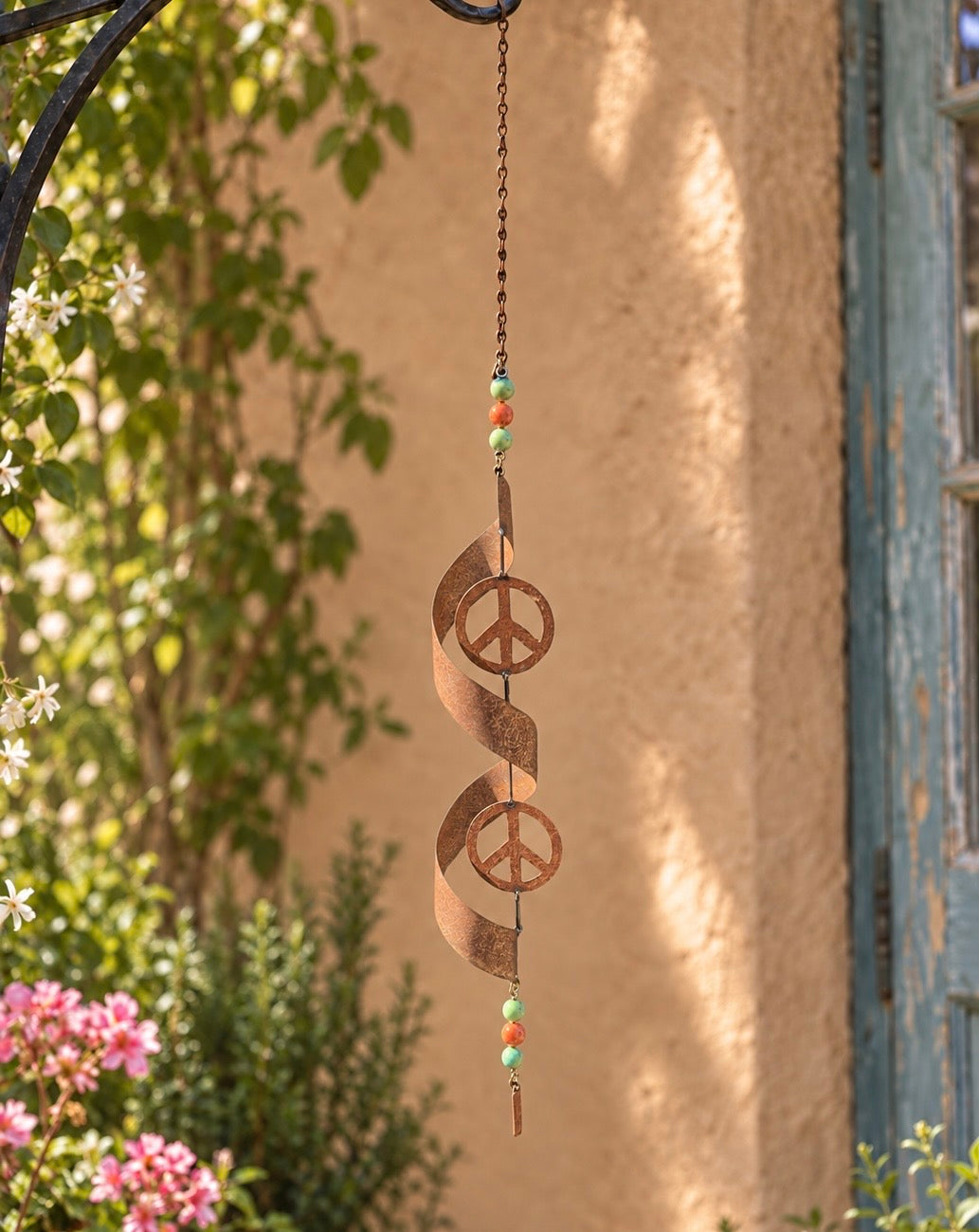 Twisted Peace Garden Hanger – Orange & Green