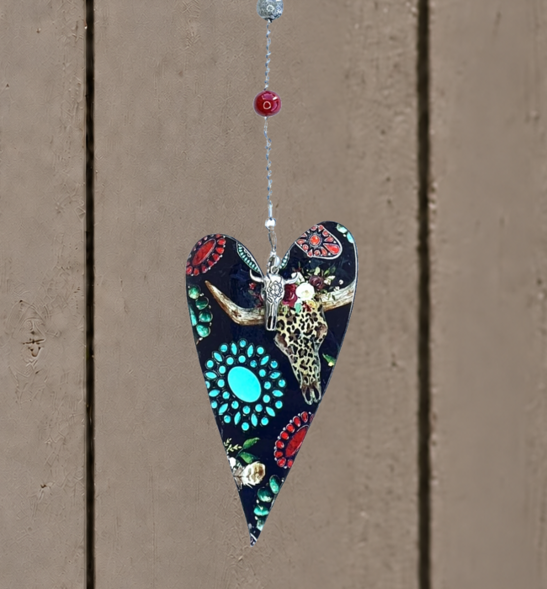 Western Longhorn Garden Heart
