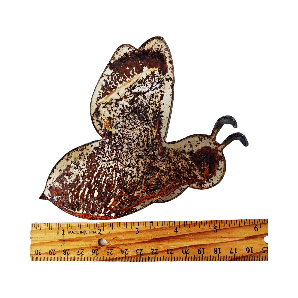 Set of 4  Semi Rusted Metal Bee Cutouts