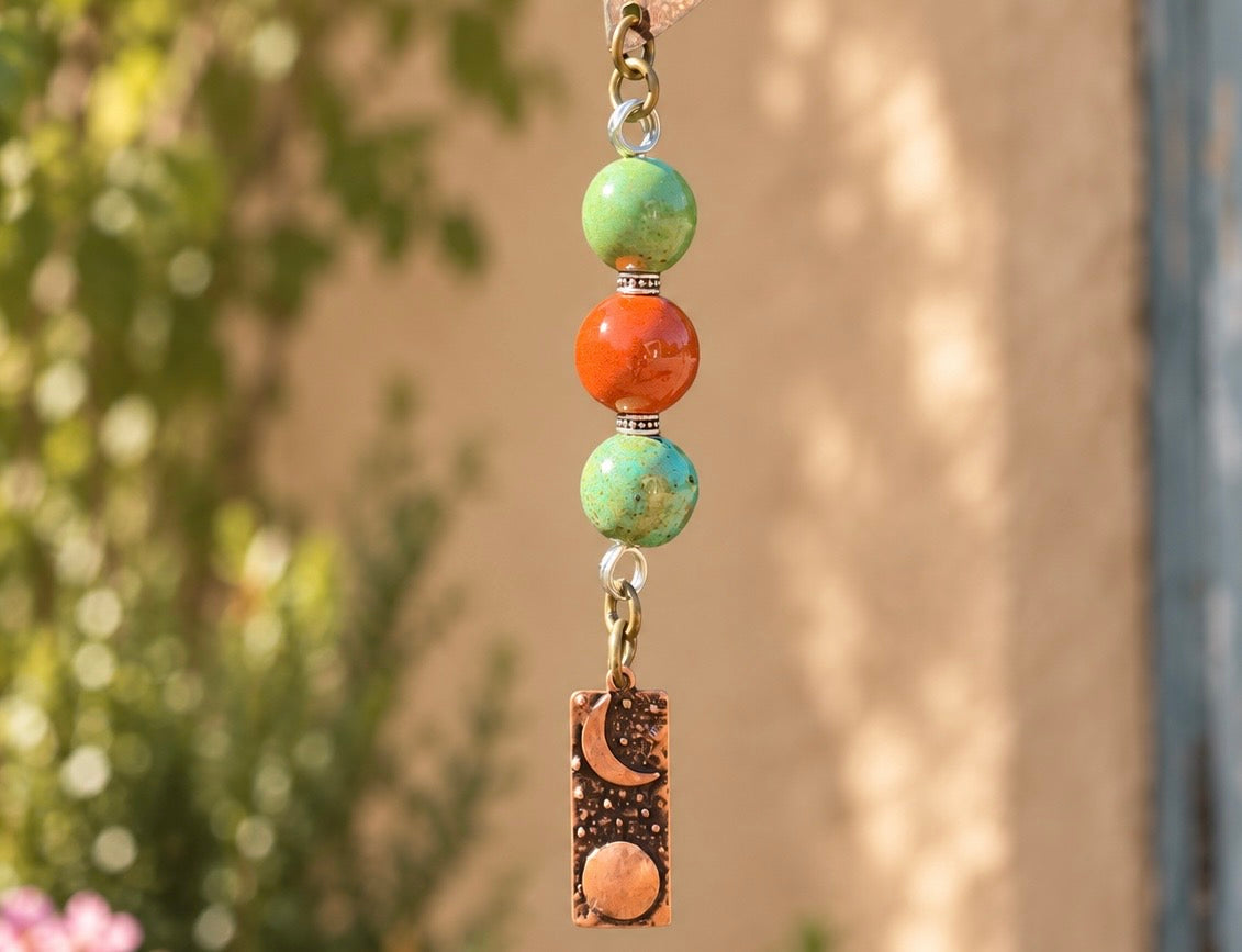 Twisted Peace Garden Hanger – Orange & Green