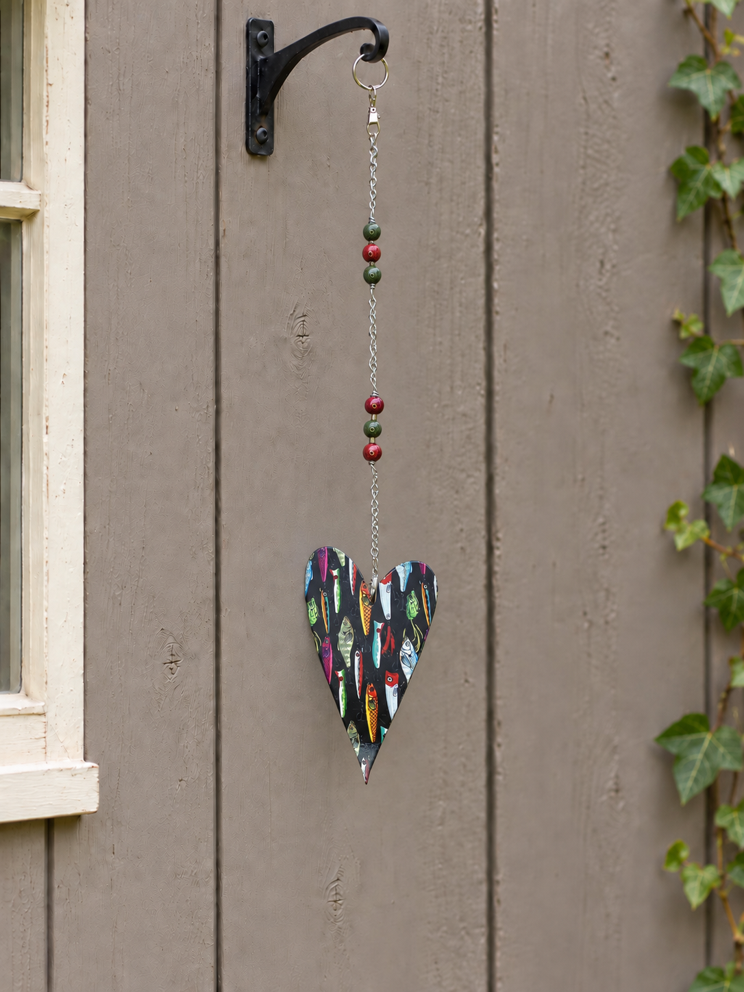 Gone Fishing Garden Heart