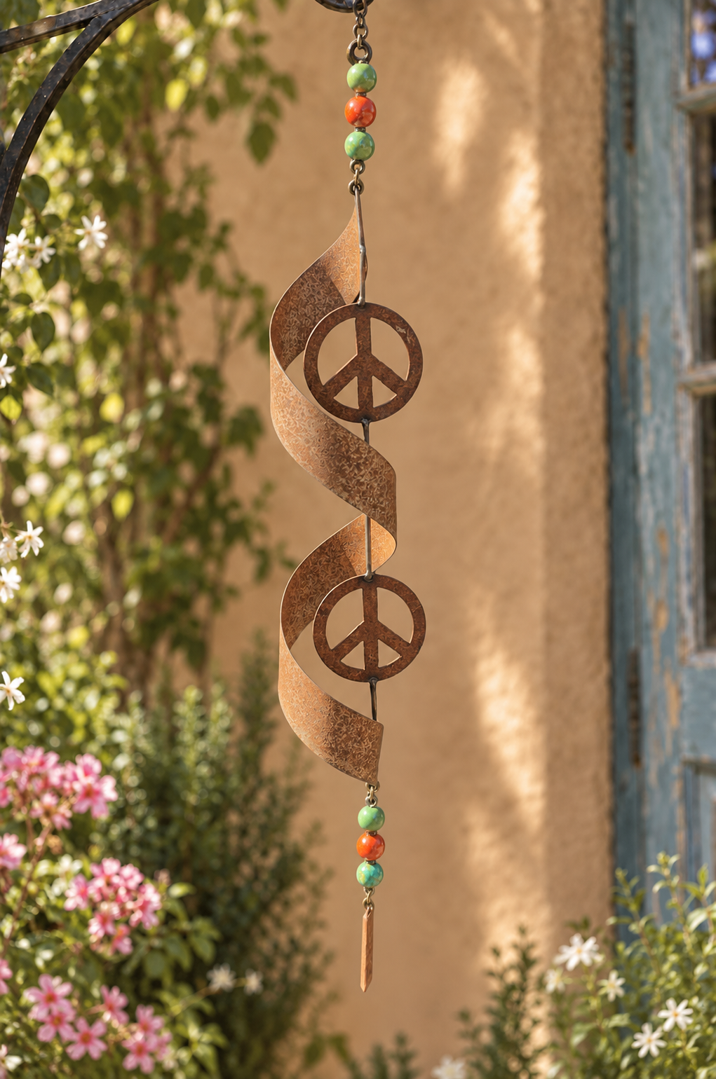 Twisted Peace Garden Hanger – Orange & Green
