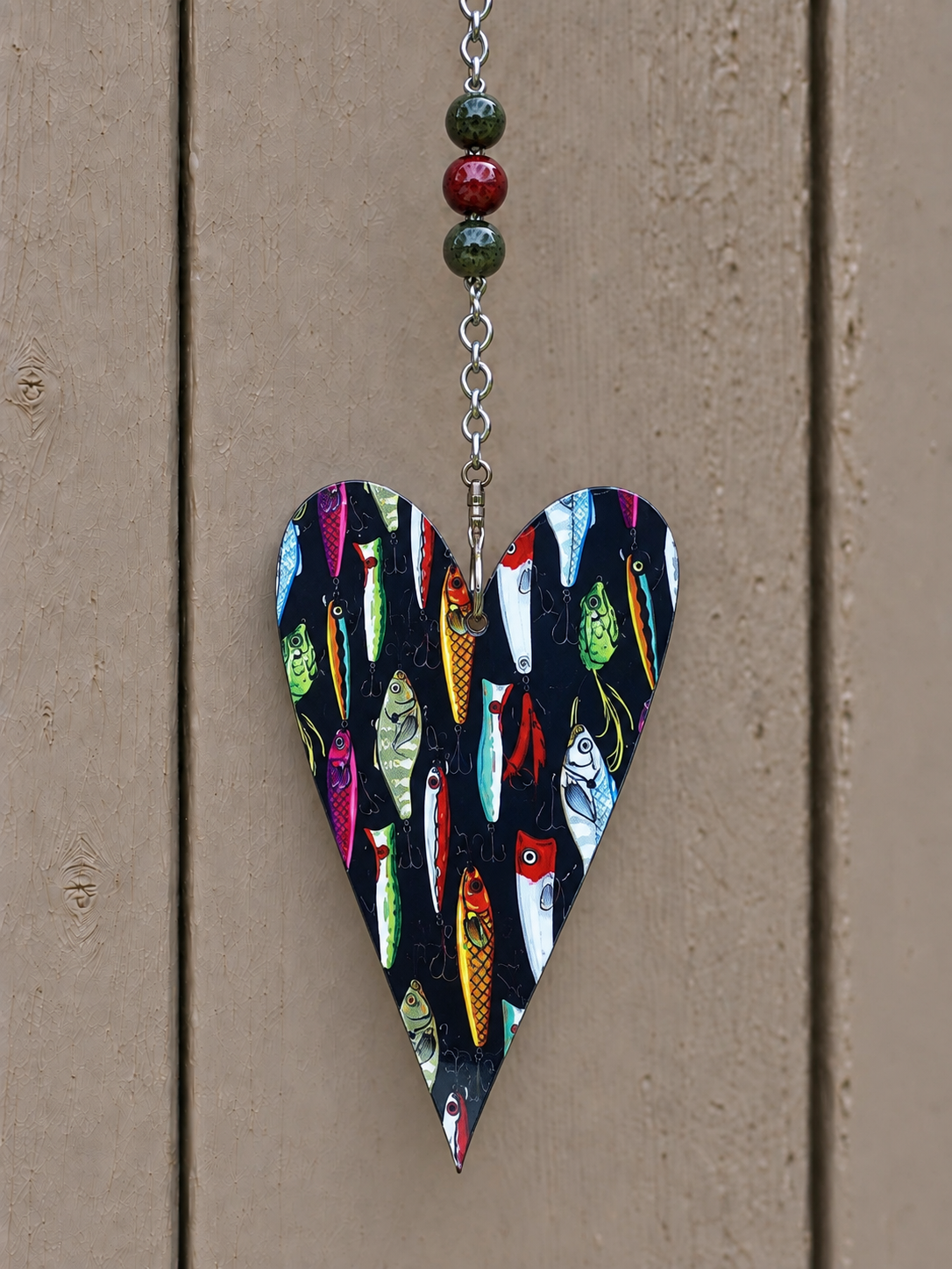 Gone Fishing Garden Heart