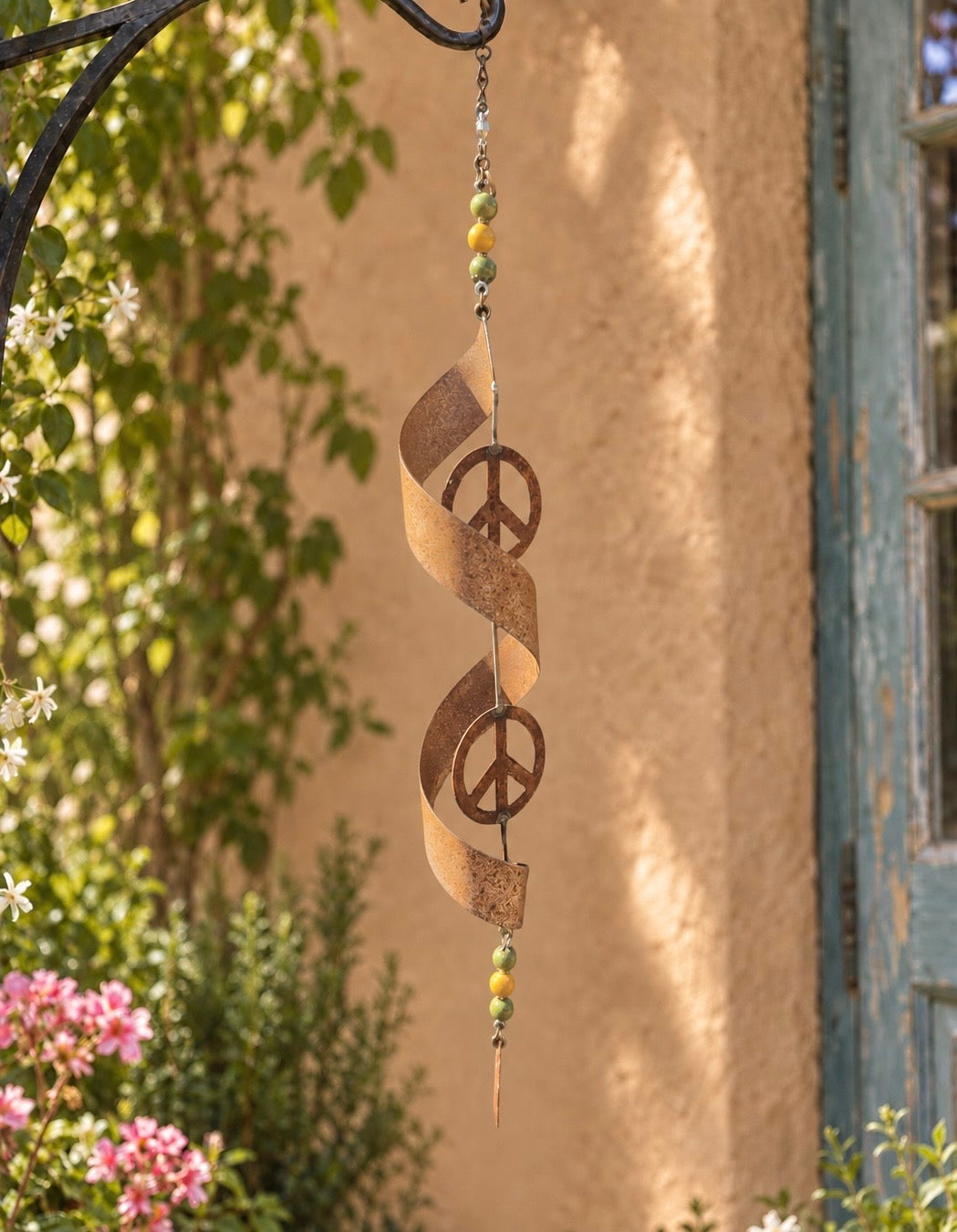 Twisted Peace Garden Hanger – Green & Golden Yellow