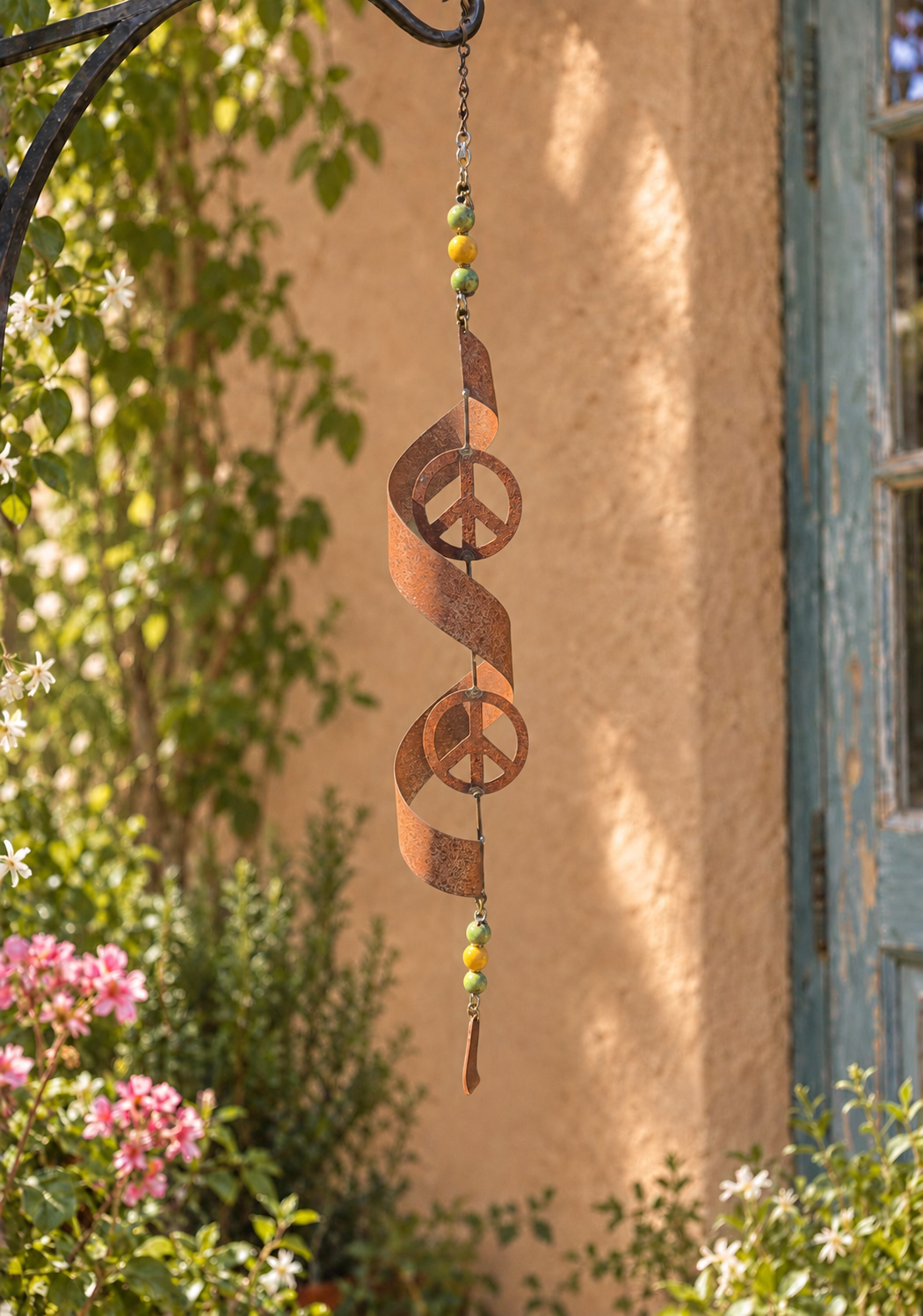 Twisted Peace Garden Hanger – Green & Golden Yellow