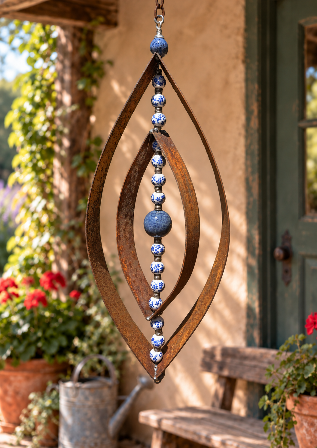 Cobalt Blossoms Nested Raindrop