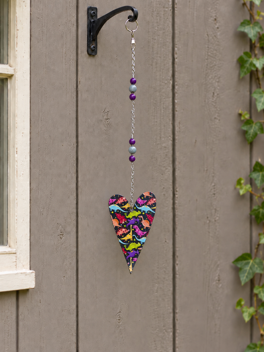 Colorful Dinosaur Garden Heart