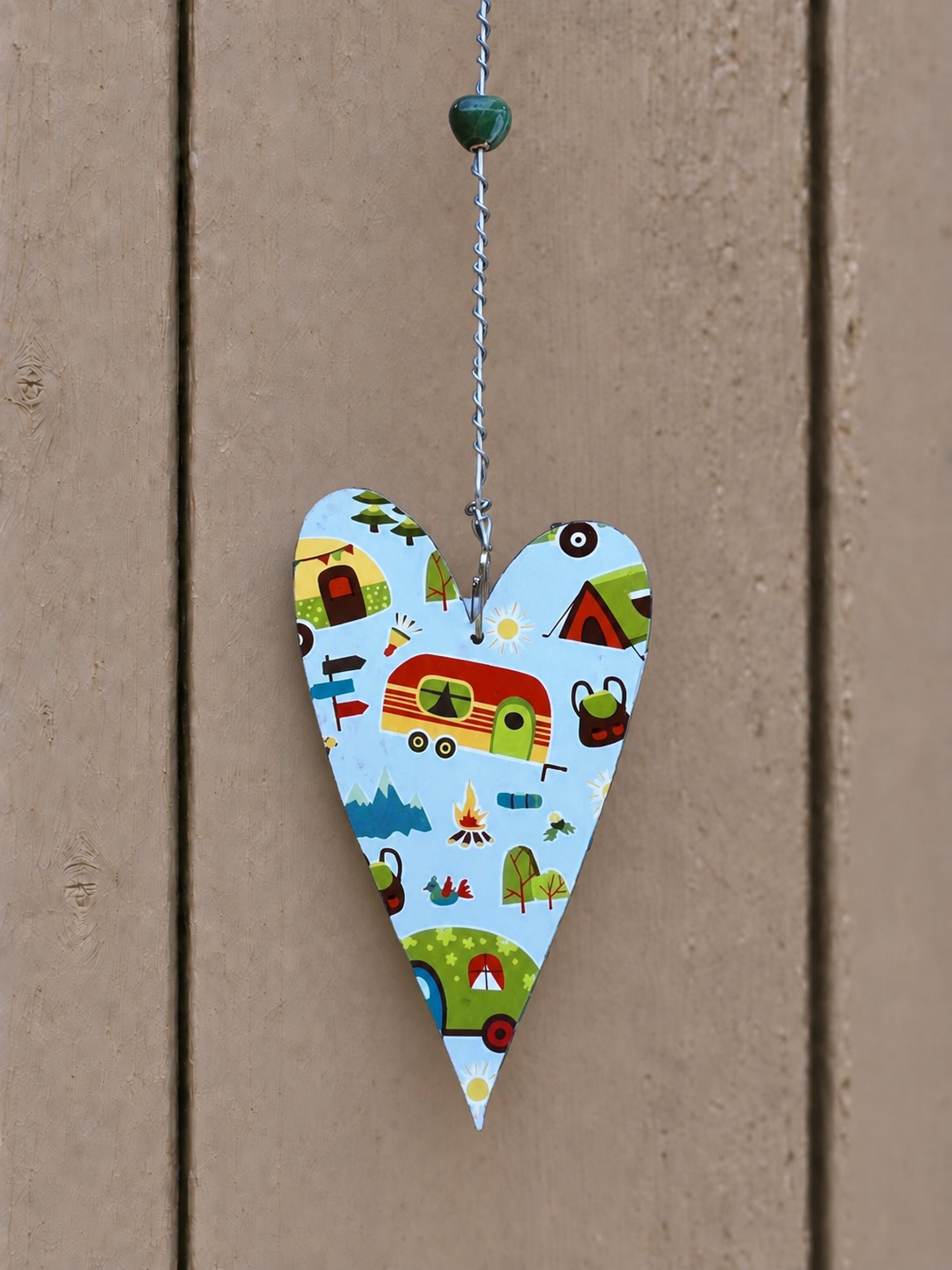 Camping Garden Heart with Driftwood