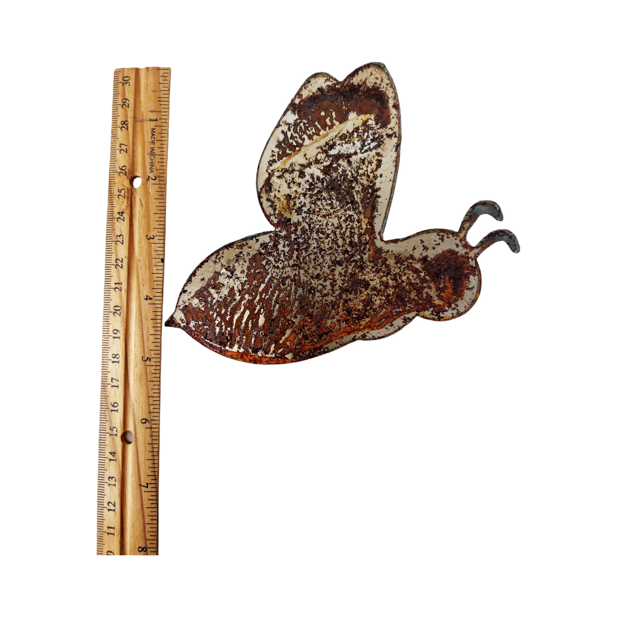 Set of 4  Semi Rusted Metal Bee Cutouts