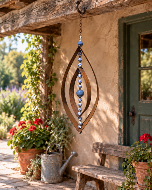 Cobalt Blossoms Nested Raindrop