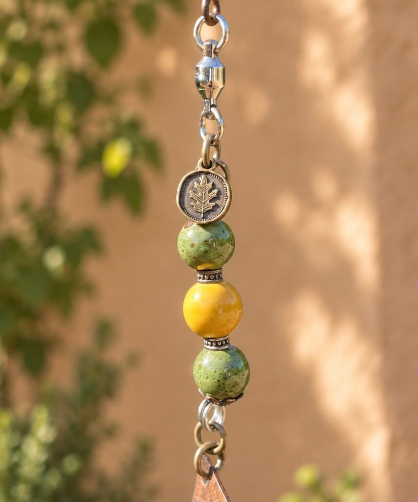 Twisted Peace Garden Hanger – Green & Golden Yellow