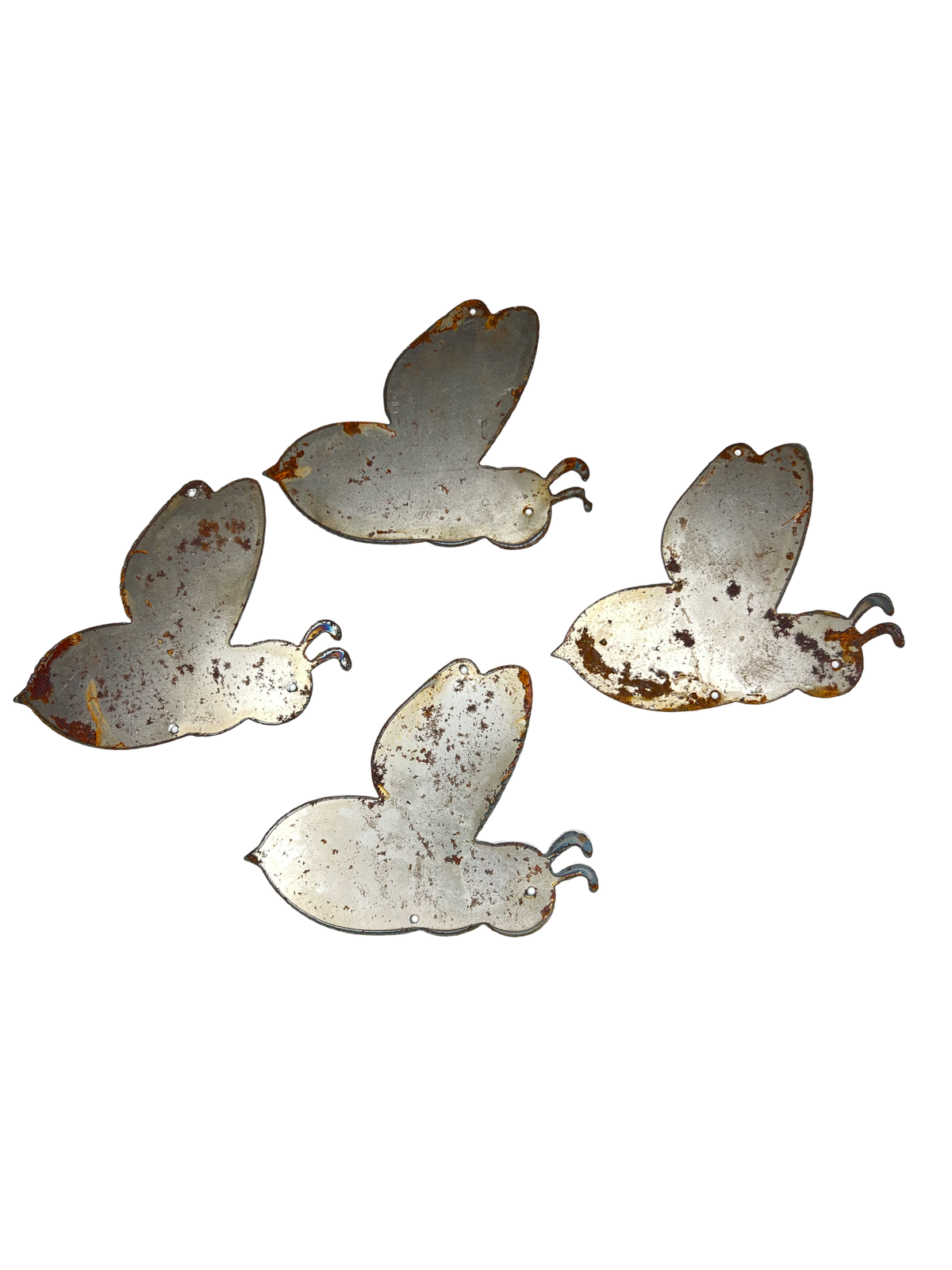 Set of 4  Semi Rusted Metal Bee Cutouts