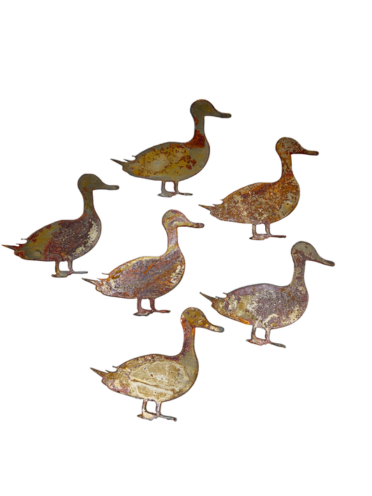 Set of 6 Rusted Metal Duck Cutouts – Clearance
