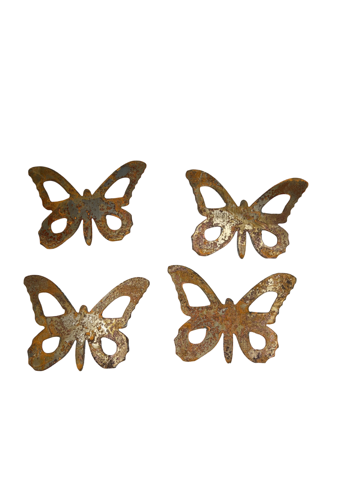 4 Rustic Butterfly Metal Cutouts – Clearance