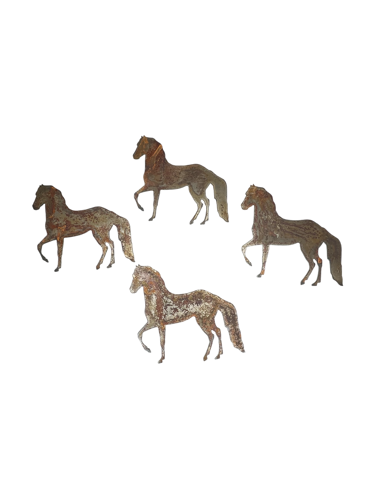 Set of 4 Rusted Metal Horse Cutouts – Clearance kit